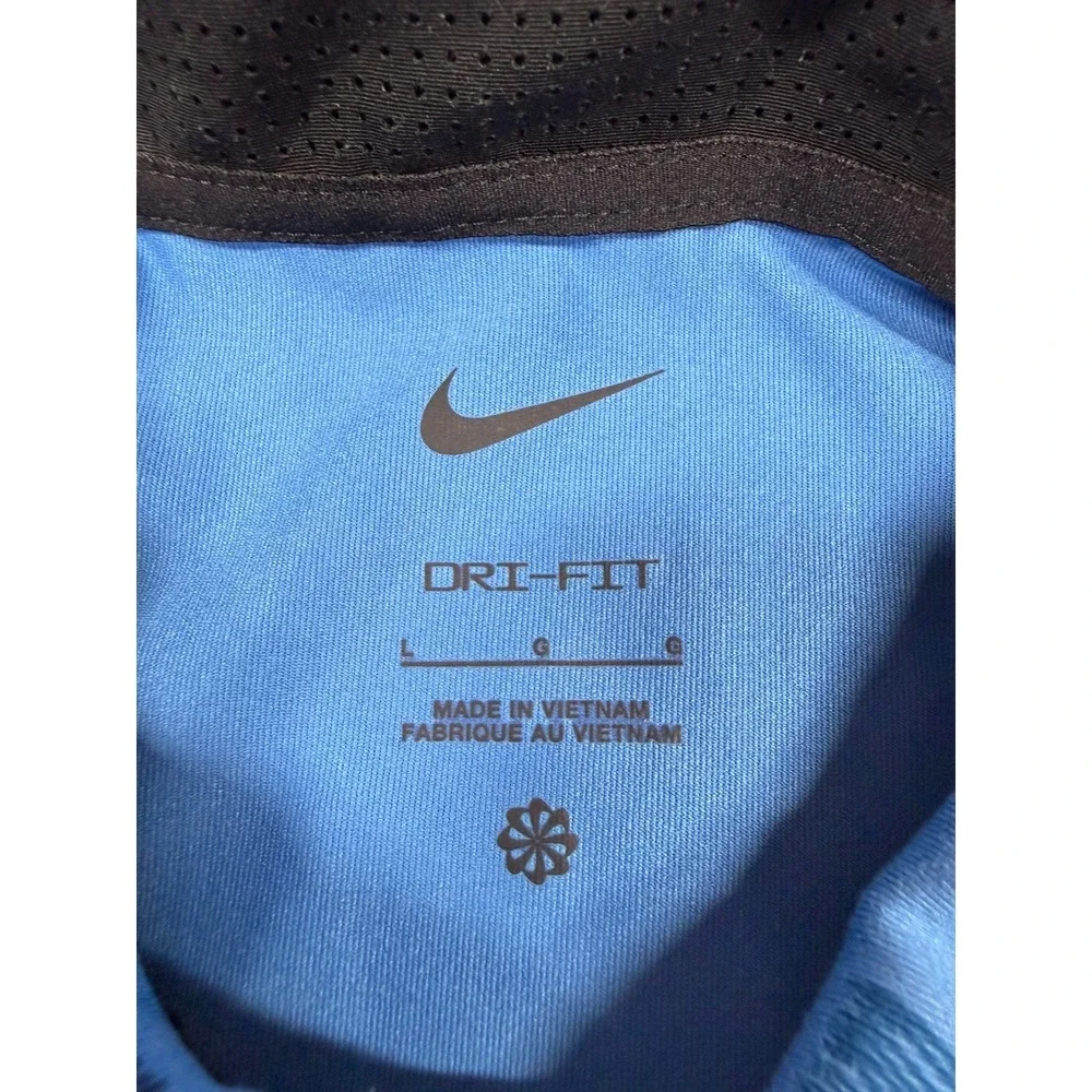 Nike Disney Dri-FIT Polo Shirt Mens Large Blue Mickey Mouse Abstract Golf Top